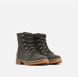 Sorel Women's Gray Lennox NL4410-367 Lace Up Mid-Calf Waterproof Combat Boot